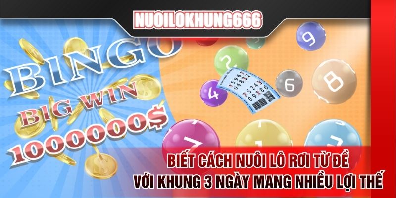 Biết cách nuôi lô rơi từ đề với khung 3 ngày mang nhiều lợi thế