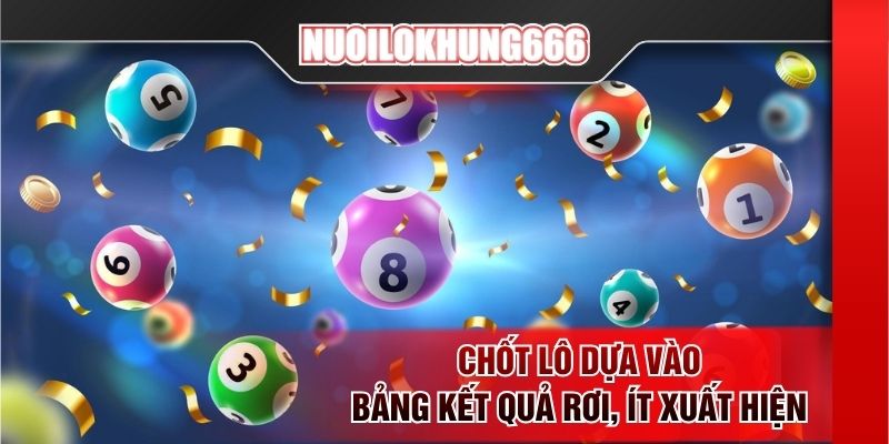 Chốt lô dựa vào bảng kết quả rơi, ít xuất hiện